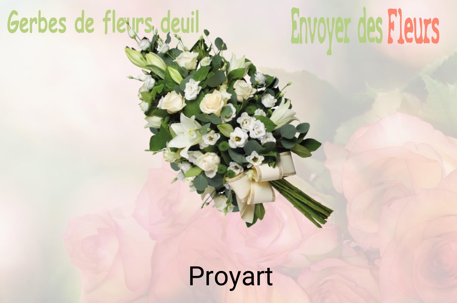 Gerbe de fleurs de deuil livrée à Proyart